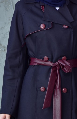 Belted Coat 1729099-803 Navy Blue 1729099-803