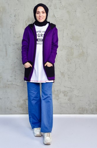 Hooded Cardigan 1049-03 Purple 1049-03
