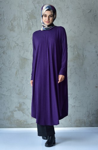 Salaş Uzun Tunik 175112-07 Mor 175112-07