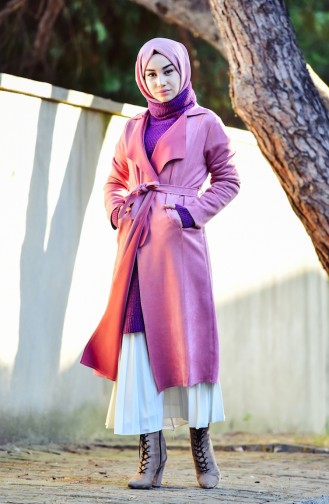 Suede Trench Coat 2013-06 Pink 2013-06