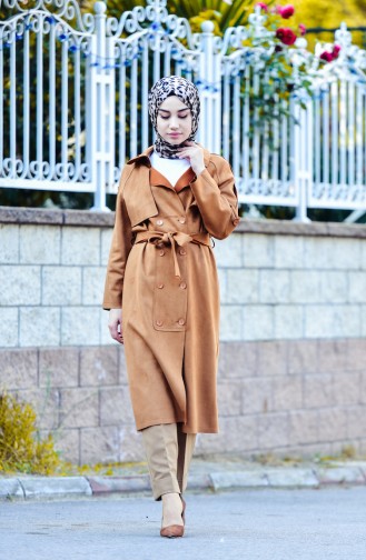 Trench Coat Daim a Ceinture 2466-05 Tabac 2466-05