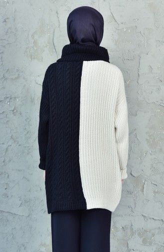 Knitwear polo-neck Sweater 0406-07 Black Beige 0406-07