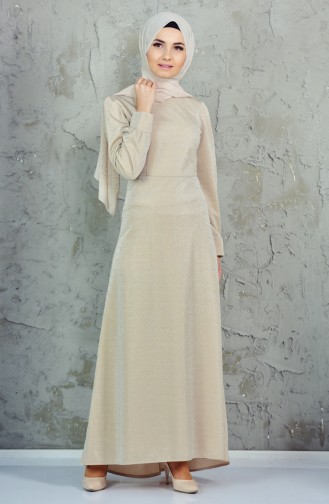 Beige Hijab Dress 3009-02