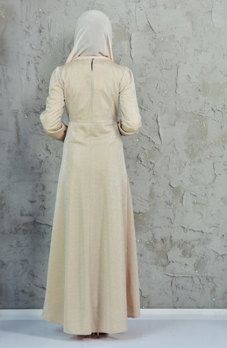 Beige Hijab Dress 3009-02