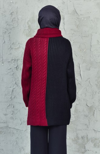 Knitwear Polo-neck Sweater 0406-01 Black Bordeaux 0406-01