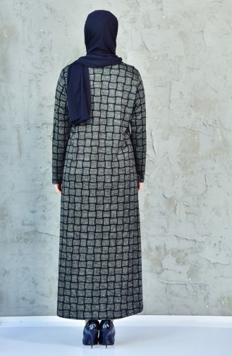 Large Size Checkered Dress 4311-05 Khaki 4311-05
