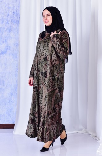 Khaki Hijab Kleider 4315A-01