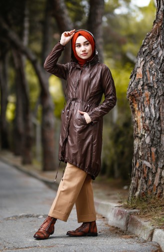 Hooded Raincoat 1992-01 Brown 1992-01