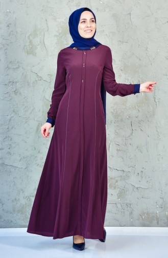 Garnished Belted Dress 1623851-501 Dark Purple 1623851-501