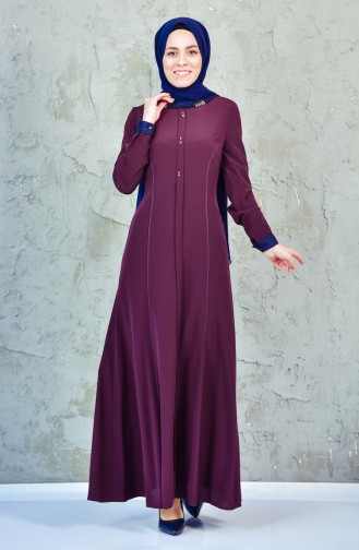 Garnished Belted Dress 1623851-501 Dark Purple 1623851-501