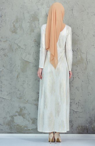 Cream Hijab Dress 5005-01