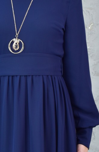 Navy Blue İslamitische Jurk 3578-01