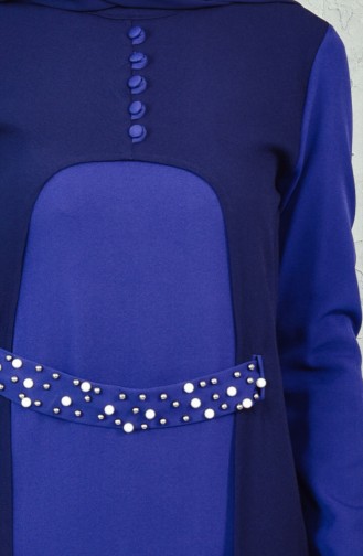 Navy Blue Hijab Dress 4171-01