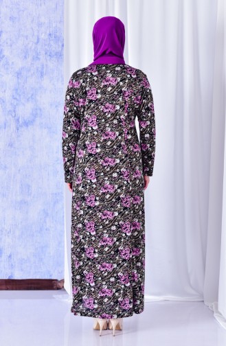 Robe a Motifs Grande Taille 4810-03 Plum 4810-03