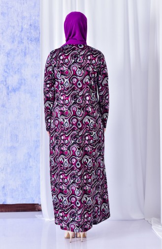 Robe a Motifs Grande Taille 4810A-05 Plum 4810A-05