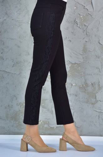 Lace Detailed Straight Trousers Pants 1825327A-205 Black 1835327A-205