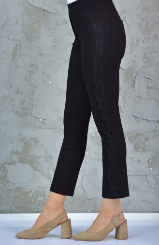 Lace Detailed Straight Trousers Pants 1825327A-205 Black 1835327A-205