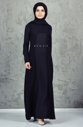 Black Hijab Dress 4171-03