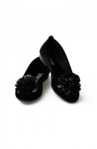 Women Suede Ballerina Shoes 0107-03 Black 0107-03