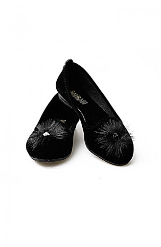 Women Suede Ballerina Shoes 0111-01 Black 0111-01