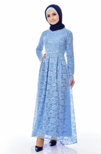 فستان أزرق فاتح 60696-07
