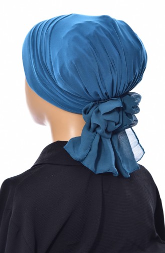 Pleated Turban Bone 1020-11 Petrol 1020-11