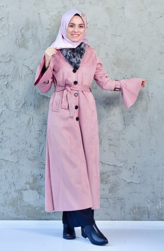 Furry Suede Trench Coat 45371-05 Powder 45371-05