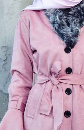 Furry Suede Trench Coat 45371-05 Powder 45371-05