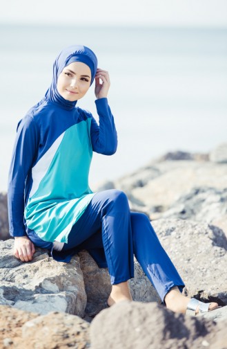 Indigo Hijab Badeanzug 253-02
