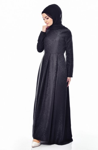 Black Hijab Dress 8140-01