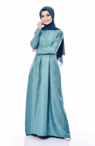 Wassergrün Hijab Kleider 8140-04