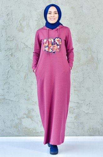 بي وست فستان رياضي بتصميم مُطبع 8276-02 لون كرزي 8276-02