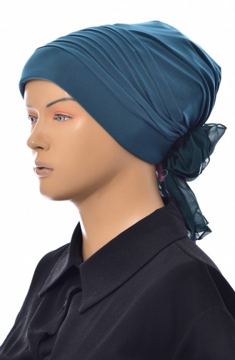 Bonnet Turban Prêt Plissé 1020-03 Vert emeraude 1020-03