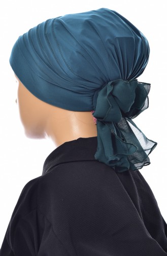 Bonnet Turban Prêt Plissé 1020-03 Vert emeraude 1020-03