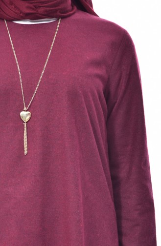 W.B Necklace Tunic 6339-03 Claret Red 6339-03