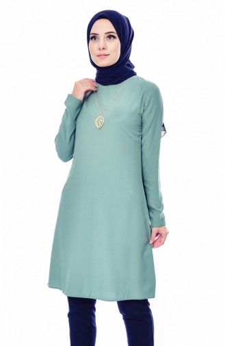 Tunique avec Collier 3053-19 Vert Noisette 3053-19