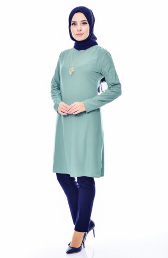 Kolyeli Tunik 3053-19 Çağla Yeşil