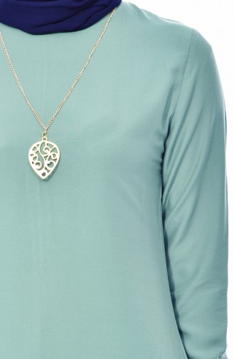 Tunique avec Collier 3053-19 Vert Noisette 3053-19