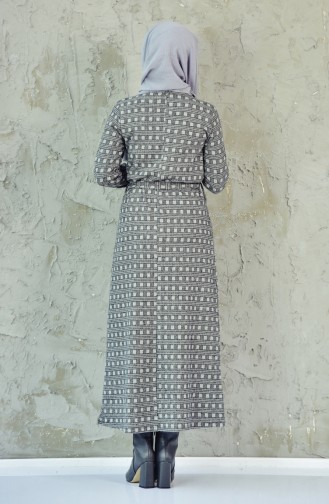 Gray Hijab Dress 4013D-01