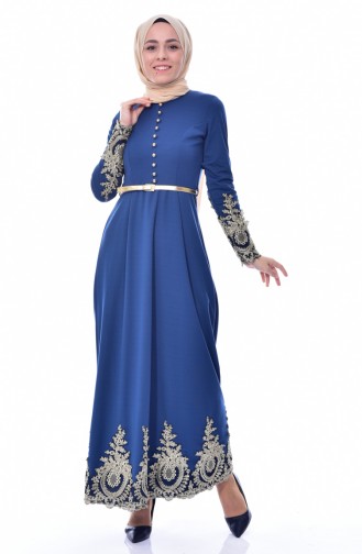 Indigo Hijab Dress 4462-09