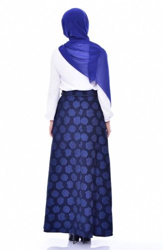 Patterned Flared Skirt 1526660-803 Navy Blue Parliament 1526660-803