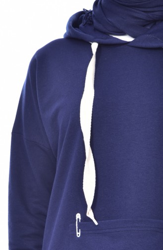 Sweatshirt a Capuche 5197-03 Bleu Marine 5197-03