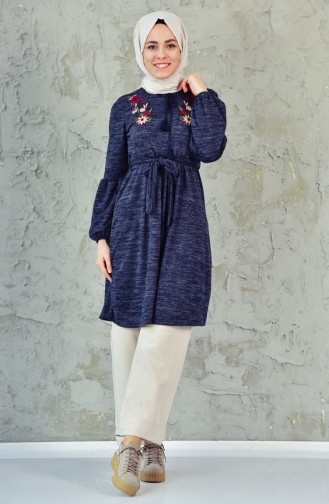 Embroidered Tunic 5024-04 Navy Blue 5024-04