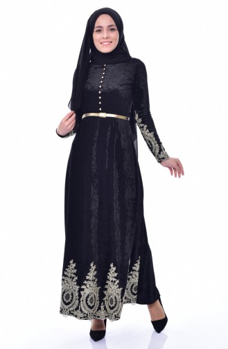 Black İslamitische Jurk 4484-01