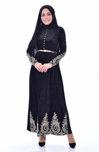 Black Hijab Dress 4484-01