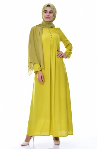 فستان بتصميم مُطبع باحجارلامعة 1250-20 لون اخضر 1250-20