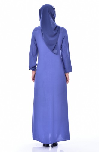 Robe Visocse Détail Boutons 1250-21 Bleu Foncé 1250-21