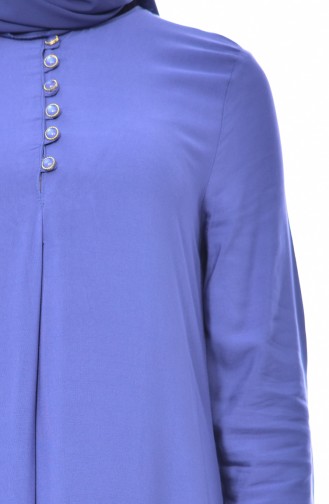 Robe Visocse Détail Boutons 1250-21 Bleu Foncé 1250-21