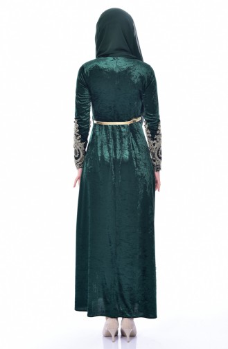 Emerald Green Hijab Dress 4484-05