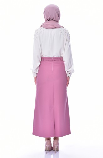 Belted Pencil Skirt 0515-04 Dried Rose 0515-04